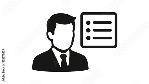 Businessman reviewing a checklist or task list with a focused expression