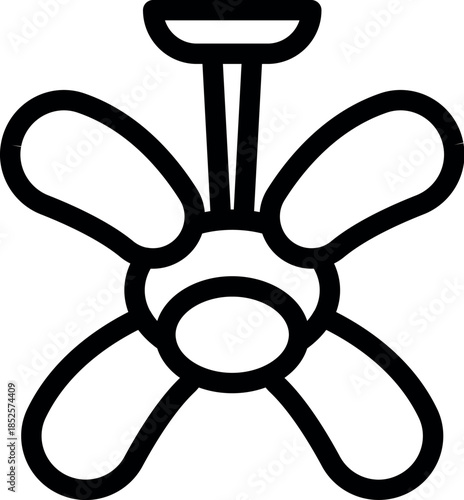 Modern ceiling fan circulating air, providing a cooling breeze in a contemporary interior setting