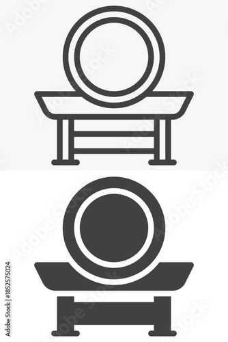 Taiko drum line and solid different style vector icon set