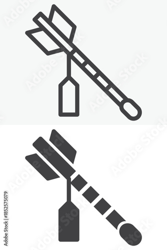 Hamaya arrow line and solid different style vector icon set