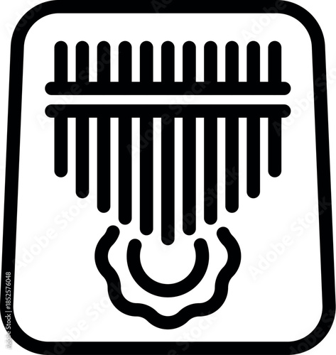 Kalimba icon representing sound wave vibrations, symbolizing music, melody, and acoustic resonance