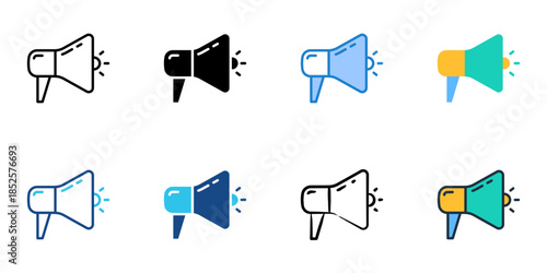 Campaign icons set multiple style collection. 
