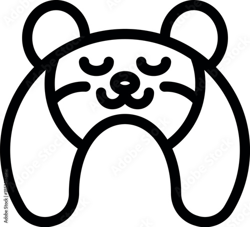 Simple and adorable illustration of a hamster closing its eyes and smiling, perfect for children's books or any project needing a touch of cuteness