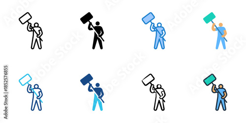 Rally icons set multiple style collection. 
