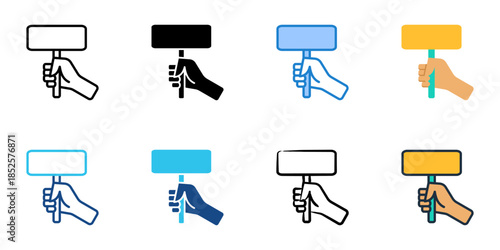 Protest icons set multiple style collection. 
