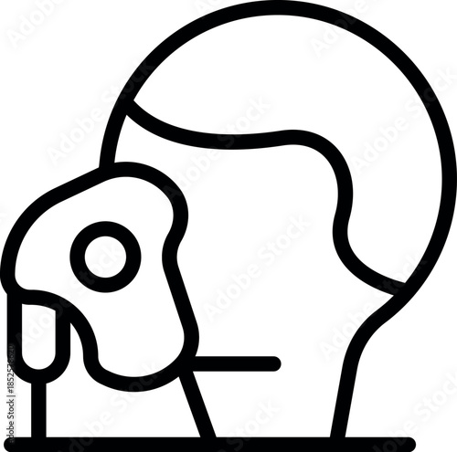 Line drawing of a patient wearing an oxygen mask, highlighting respiratory support during medical procedures