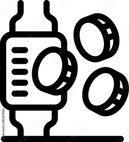 Smartwatch is showing increasing crypto currency earnings with coins flying around