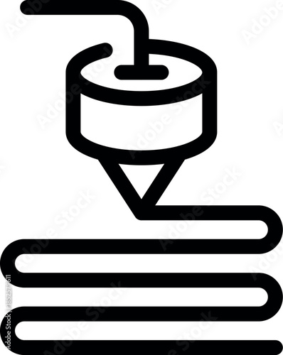 Fdm 3d printer extruding filament, creating a three dimensional object layer by layer
