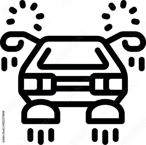 Flying car from the future traveling through time, emitting light trails