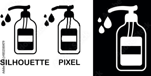 Simple illustration pixel of a hand sanitizer dispenser icon in vector format