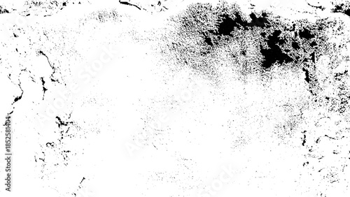 Black and white grunge urban texture vector with copy space. Abstract illustration surface dust and rough dirty wall background with empty template.