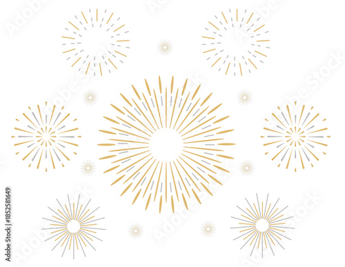 Modern simple exploding fireworks isolated on white background, firework  clipart no background, icons vector illustration for Christmas, New  year, Holiday, Birthday, Anniversary, Victory, Party