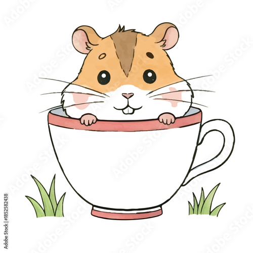 miling syrian hamster chef character isolated for culinary concept