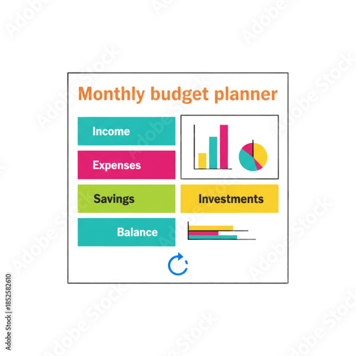 Monthly Budget Planner White Background