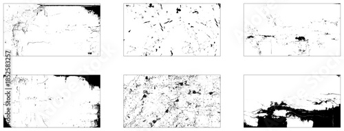 Set of grunge texture backgrounds. Horizontal design elements.