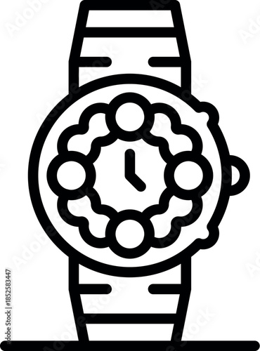 Elegant timepiece featuring a diamond studded bezel and a classic metal bracelet, indicating precise timekeeping