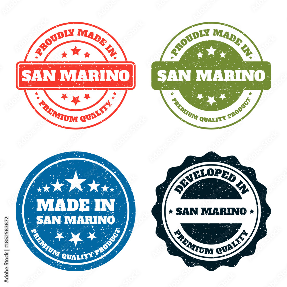 Obraz premium San Marino Premium Quality Product Label. Vintage Stamp Design