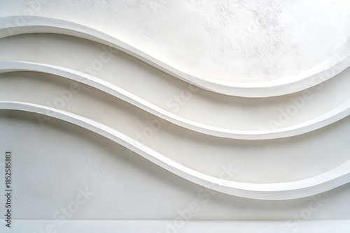 Elegant Curved White Wall Design with Smooth Waves for Modern Interior Decoration