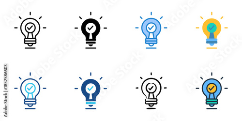 Inspiration icons set multiple style collection. 
