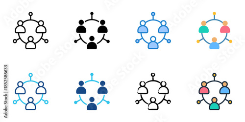 Connection icons set multiple style collection. 
