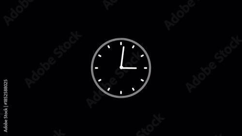 Wallpaper Mural clock icon animation in gray and black colour on transparent background. analog clock timer circle animated. 12 Hours Clock. Torontodigital.ca