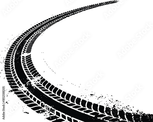 Curving Tire Track Graphic