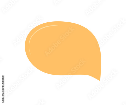 Organic hand drawn speech bubble sticker in soft color with round shape box. Conversation and chat message bubble with talk form for creative sticker use and modern text communication concept.