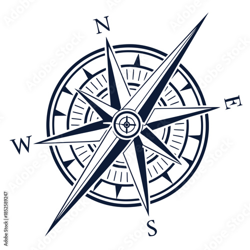 Abstract Compass Pointing Up Minimal Vector Logo Vector SVG Design