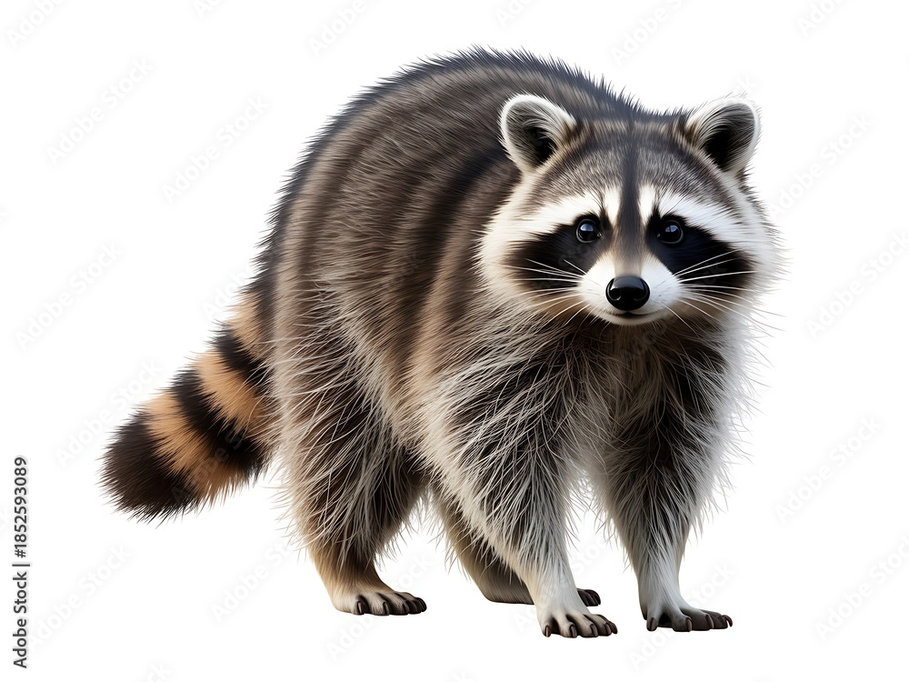 Obraz premium Raccoon Standing Alert Wildlife Animal