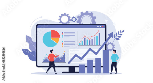 Analyzing business growth and financial performance with data visualization tools for strategic decision making.