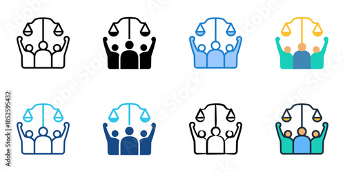 Advocacy group icons set multiple style collection. 

