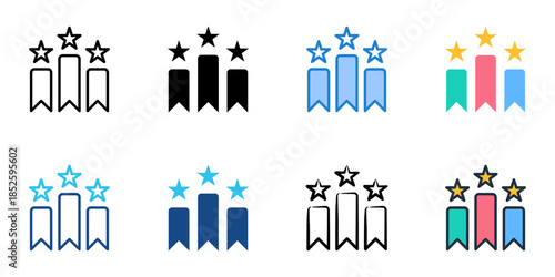 Donor recognition icons set multiple style collection. 
