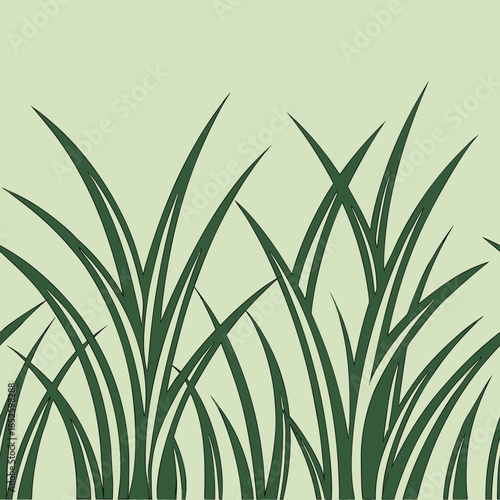 Seamless Grass Pattern, Fresh Foliage Texture, Natural Greenery Design For Springtime Backgrounds And Botanical Elements