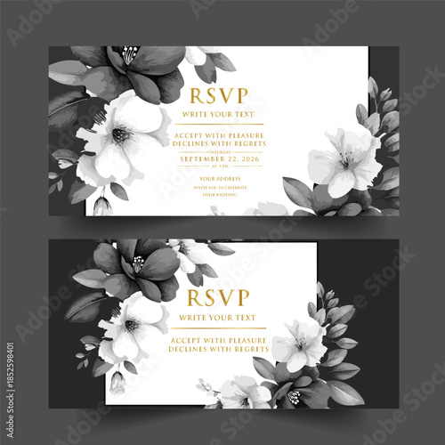 Vector illustration set of business card templates featuring floral design elements with pink summer flowers and green leaf patterns for a nature inspired beauty web banner