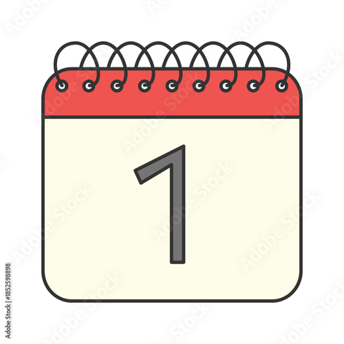 New Year Calendar. Colored outline icon