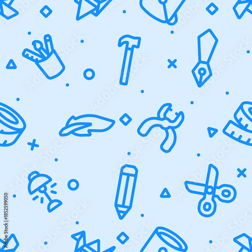 design and craft outline seamless pattern v7