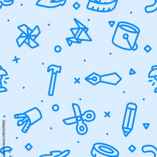 design and craft outline seamless pattern v10
