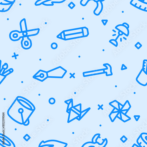 design and craft outline seamless pattern v9