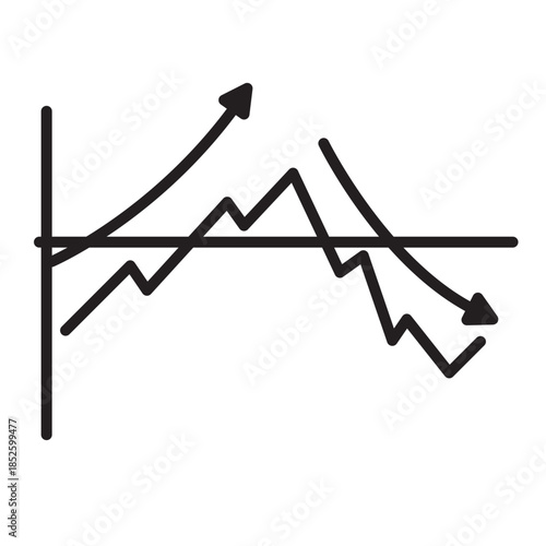Market Fluctuations Graph Doodle Element