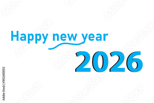 2026 happy new year text icon lettering writing  icon.