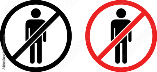 No entry sign for person depicting prohibited access or restricted area