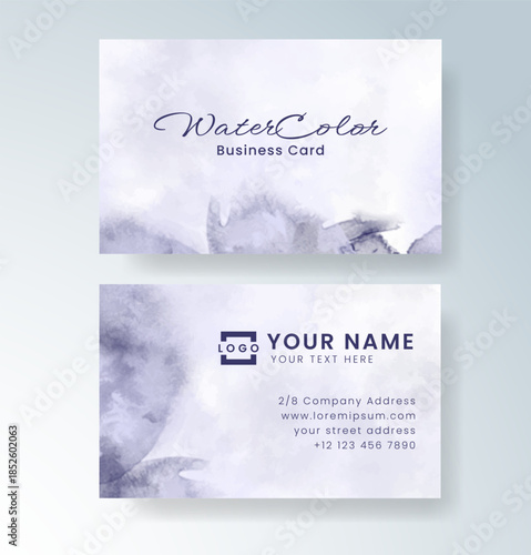 Beautiful business card template with watercolor