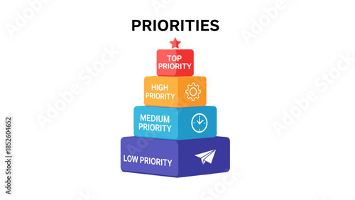 Priorities Pyramid Levels Infographic Illustration