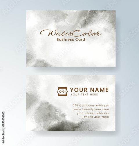 Beautiful business card template with watercolor