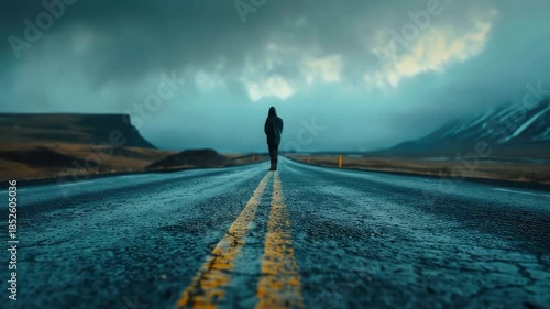 A person on two roads chooses the best chances for environmental protection