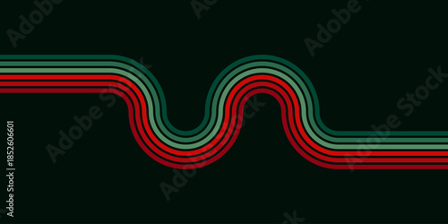 Abstract colorful 70s background vector. Vintage retro wallpaper with rainbow stripes and wavy lines. A 1970 color illustration suitable for posters, banners, decorative items and wall art.