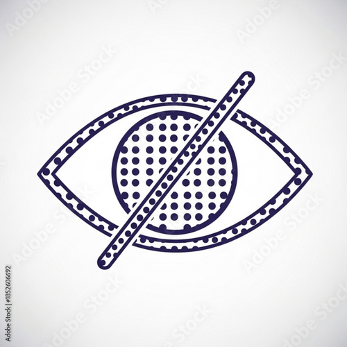 Blind eye icon symbol for privacy and hidden information minimalist vector illustration on white background
