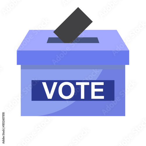 Ballot Box with Vote Text and Slot for Election and Civic Participation