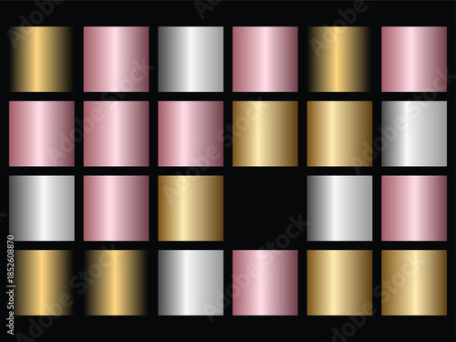 Metallic Rectangles in a Grid Pattern with AUTO_METALLIC Effect