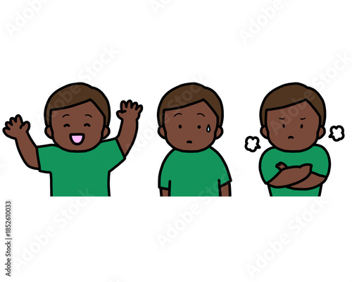 Children’s emotion set – happy, confused and angry